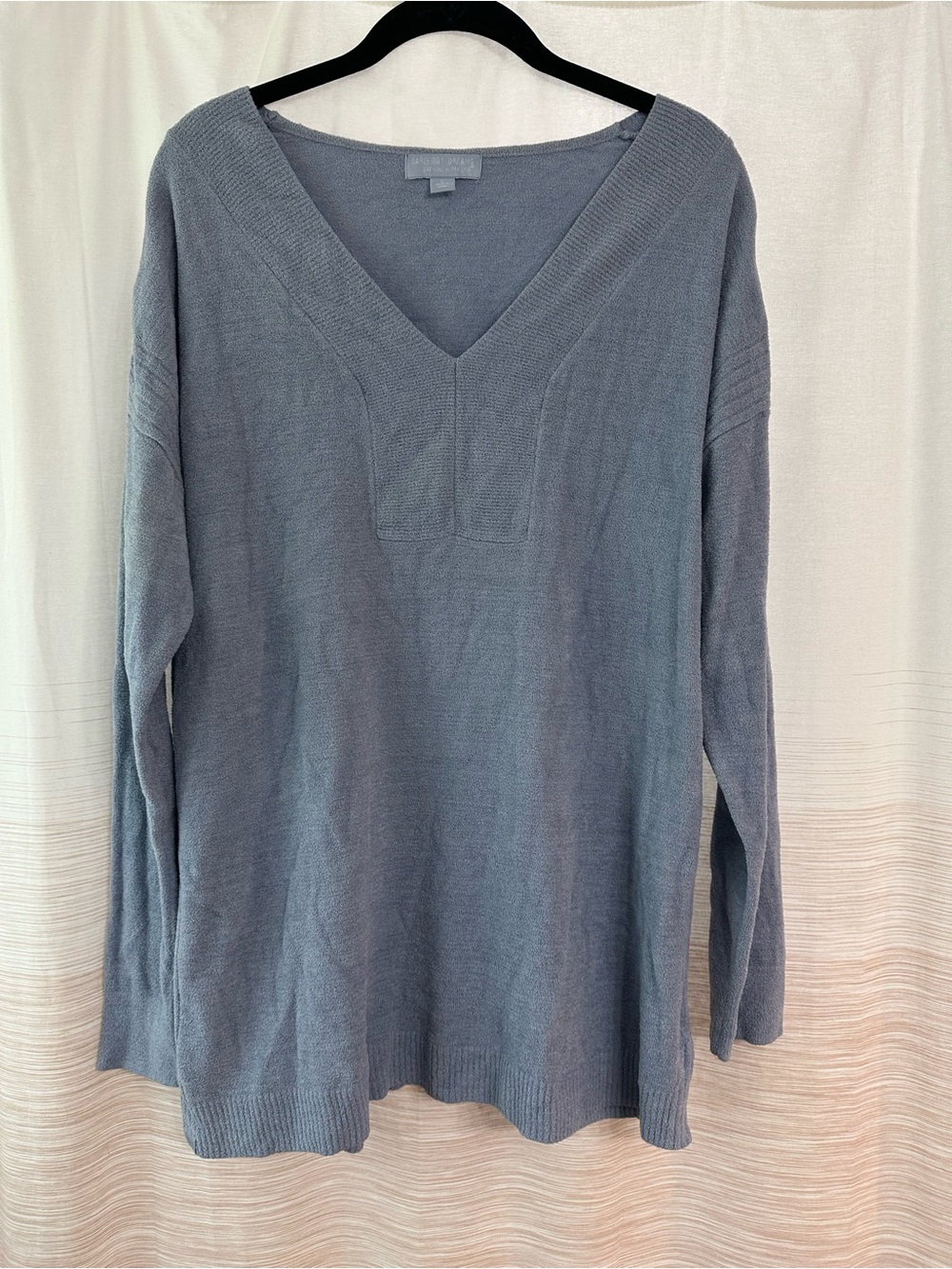 Barefoot Dreams Cozychic Ultra Lite V-Neck Sweater Tunic in Dusty Blue